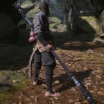 【黑神话悟空】黑柳木手杖，银色饰面（默认武器重新着色）